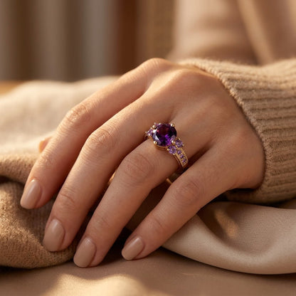 Anillo de Oro con Detalle de Amatista