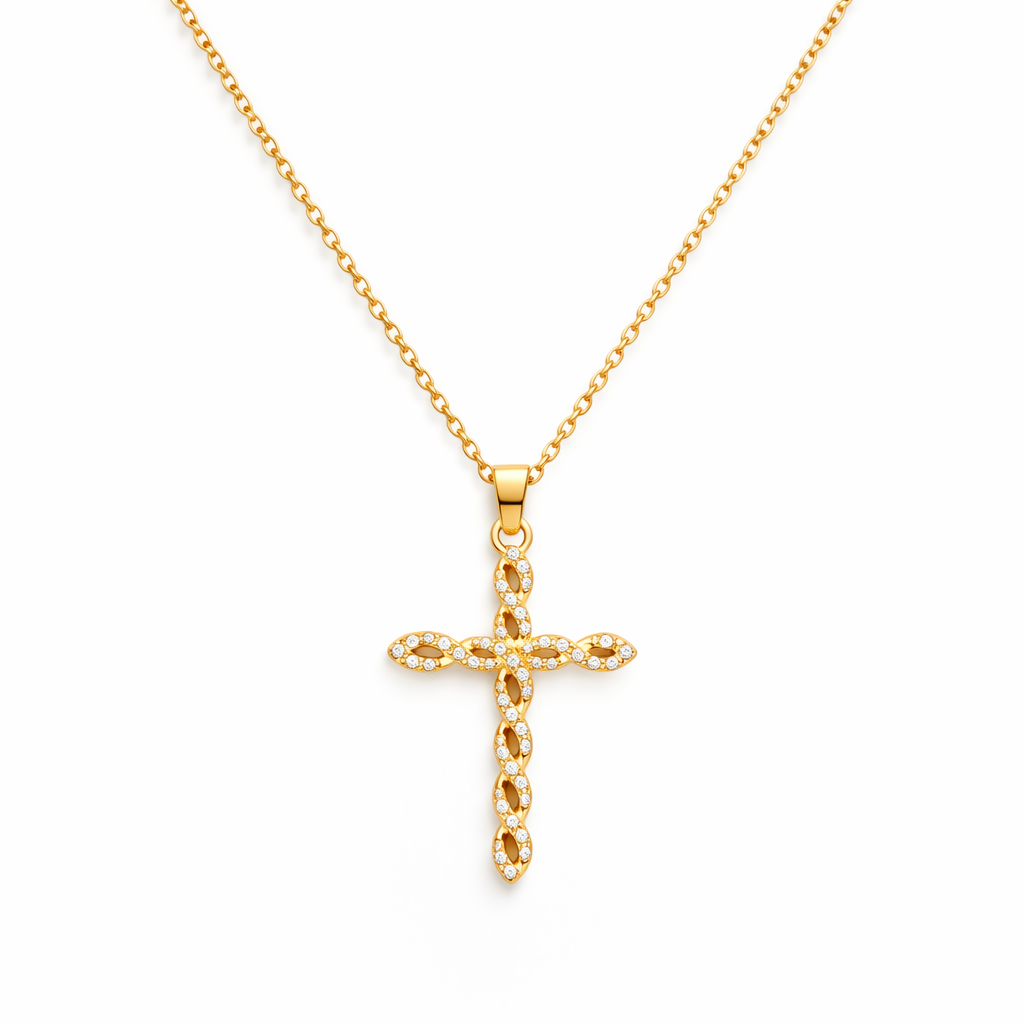Kierretty kristalliristikaulakoru