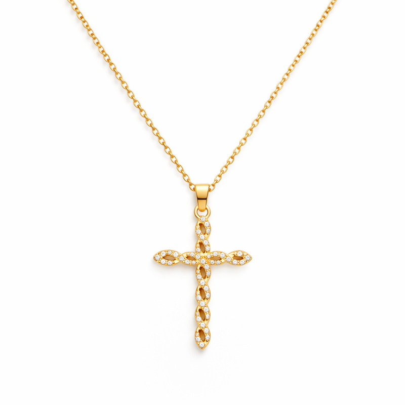 Kierretty kristalliristikaulakoru