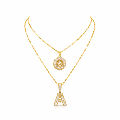 Set de Collares con Inicial Pavé