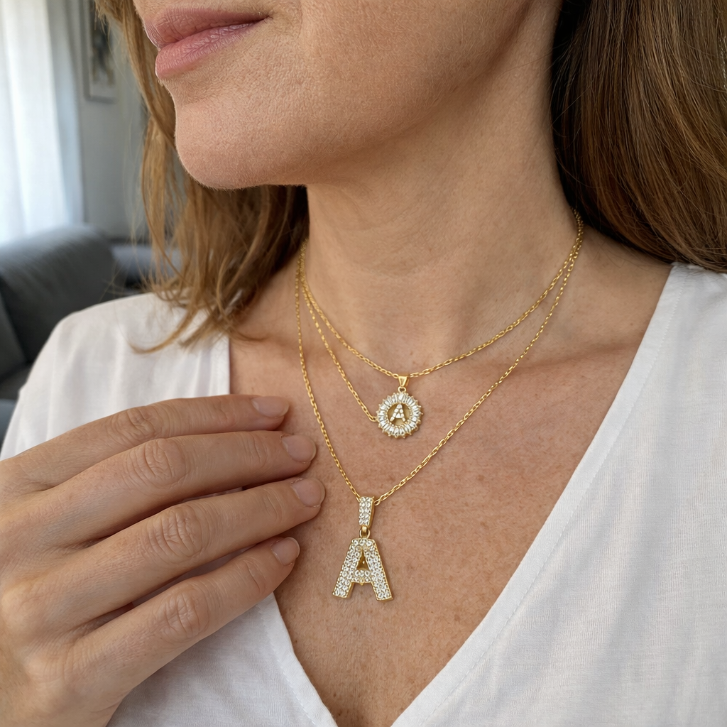 Set de Collares con Inicial Pavé
